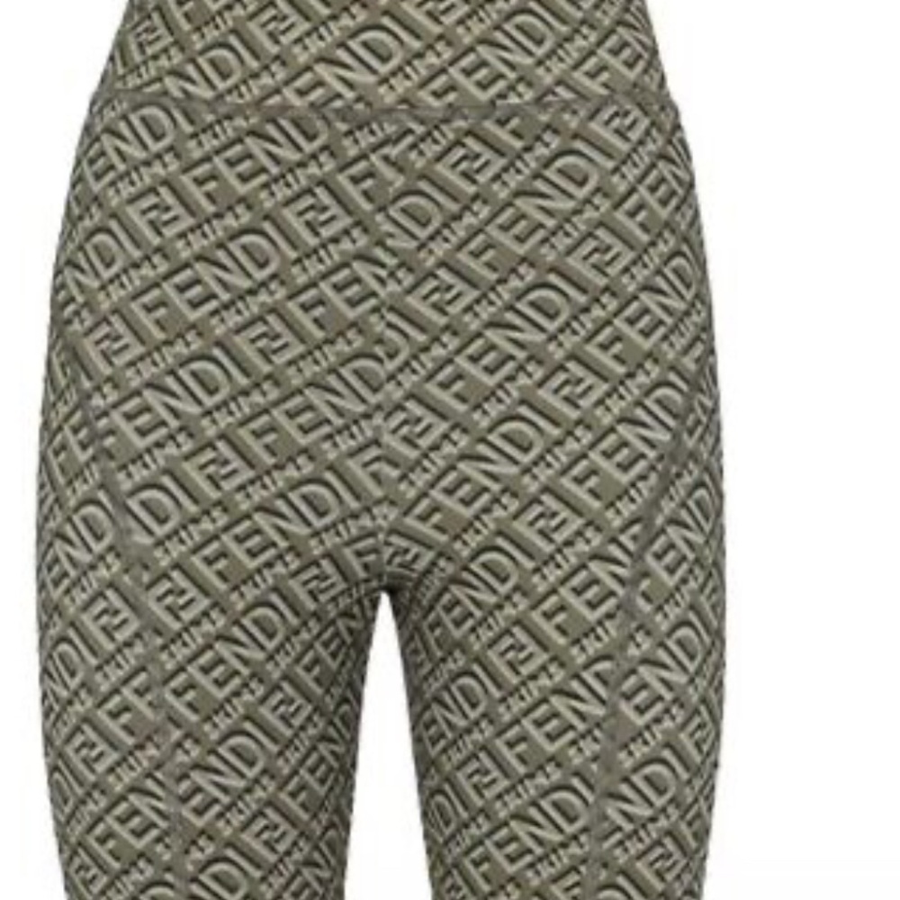 NEW FENDI X SKIMS OLIVE GREEN BIKER SHORTS